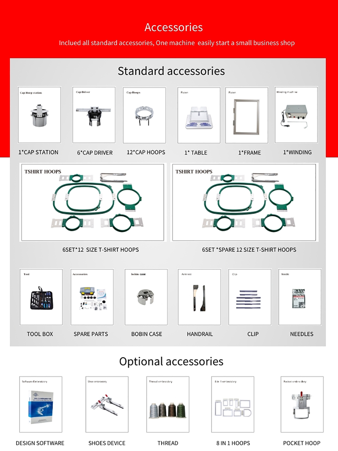 Bai Automatic Six Heads Intelligent Computerized Embroidery Machine