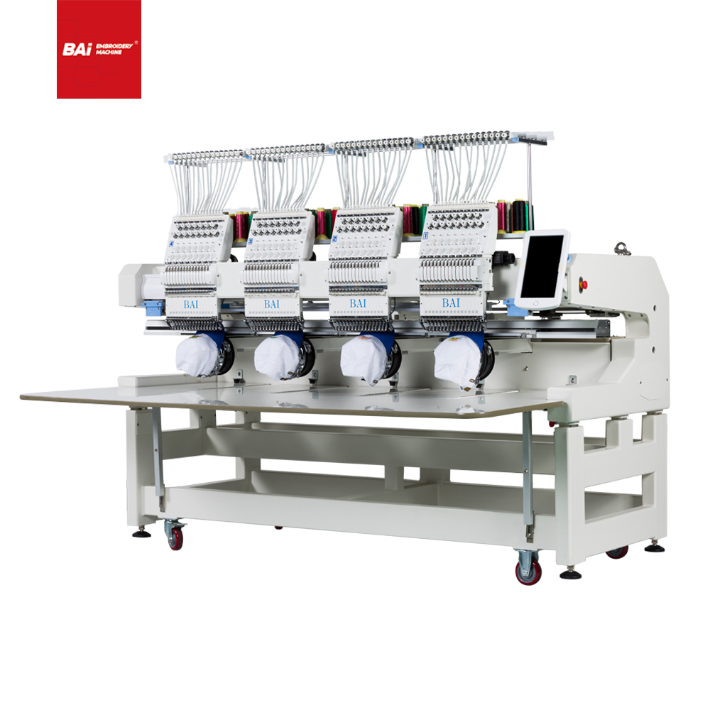 BAI High Speed Four Heads Computerized Embroidery Machine with Free Patterns for T-shirt Hat Shoes