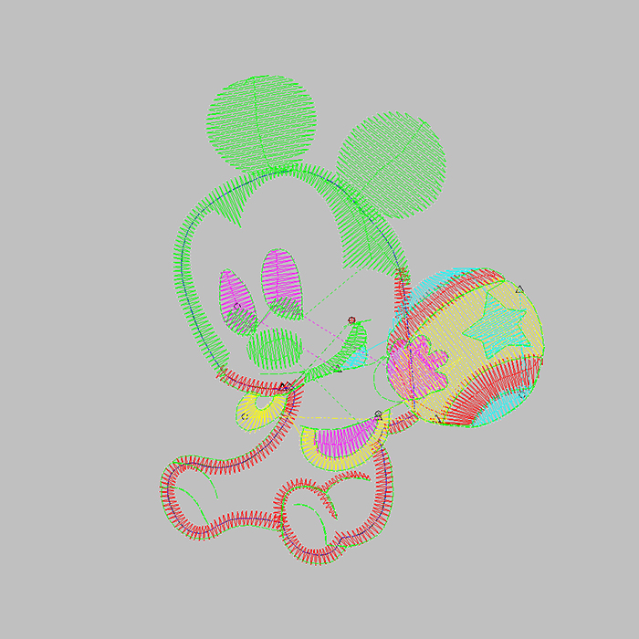 Lively Mickey Mouse Embroidery Pattern