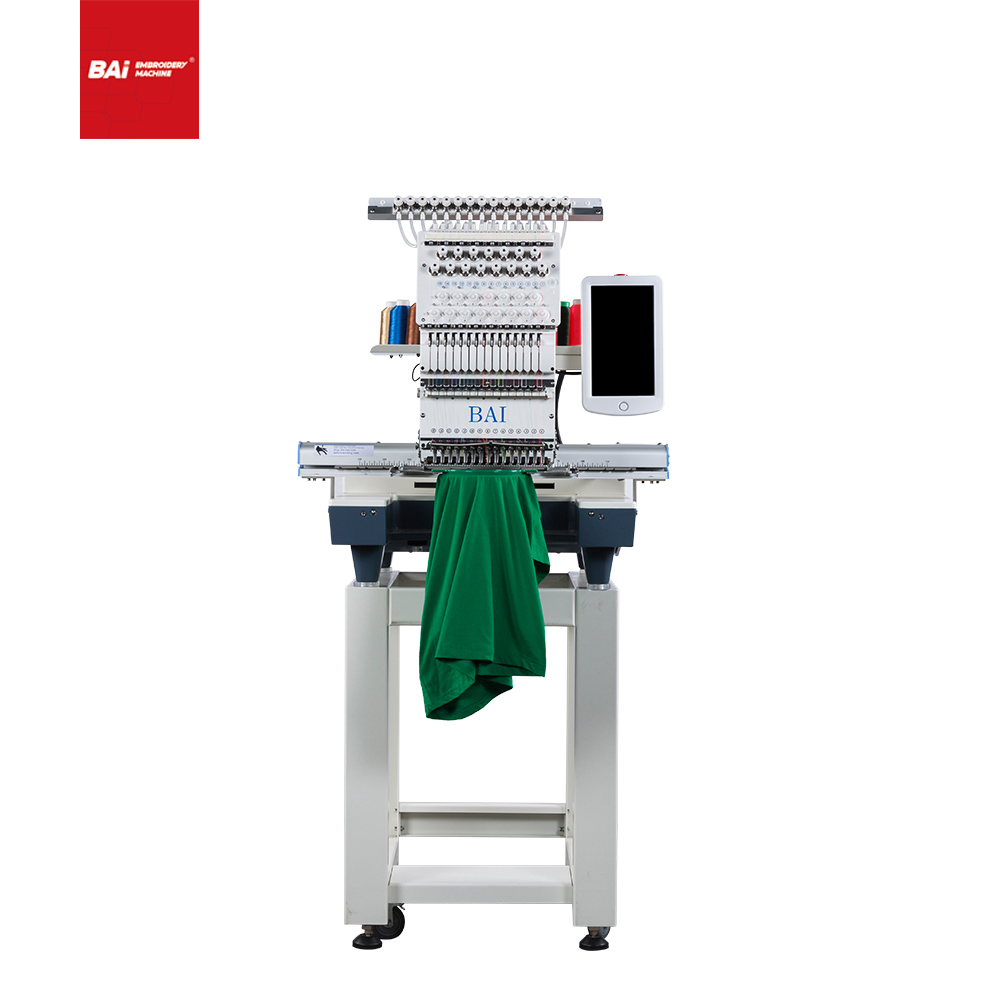 BAI Single Head Cap T-shirt Flat Computer Embroidery Machine with Automated Operation