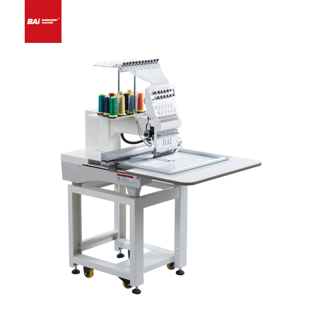 BAI Single Head Multifunctional Computerized Embroidery Machine That Can Embroider Cap T-shirt Flat