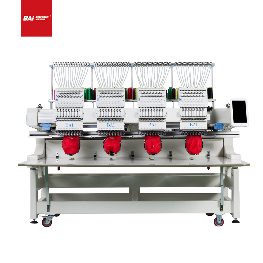 BAI Best Selling Four Heads Cap T-shirt Flat Embroidery Machine for Embroidery Machine Dealer