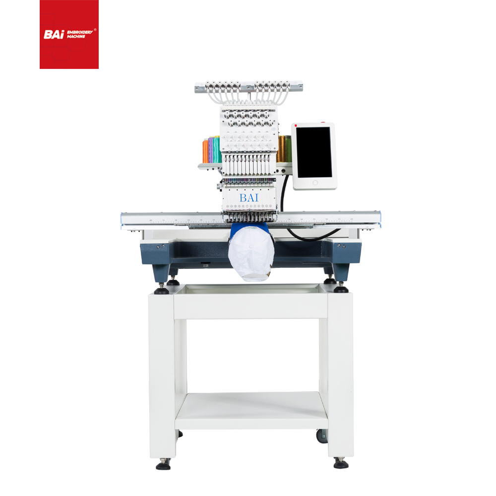 BAI Professional Single Head Flatbed Computerized for Hat Garment Embroidery Machine Price