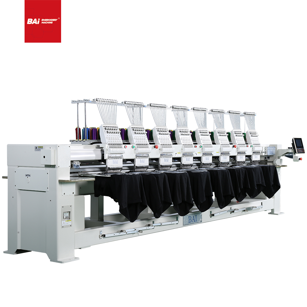 BAI 1000rpm Multi Heads High Speed 8 Heads Embroidery Machine for Garment